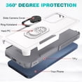 thumbnail image 4 of Rosebono Hybrid Metal Ring Magnetic Kickstand Case for Motorola Moto G Play 2024, White, 4 of 5
