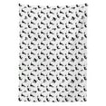 thumbnail image 3 of Ambesonne Cat Tablecloth Rectangular Table Cover, Chasing After Yarn Balls, 52"x70", Black White, 3 of 4