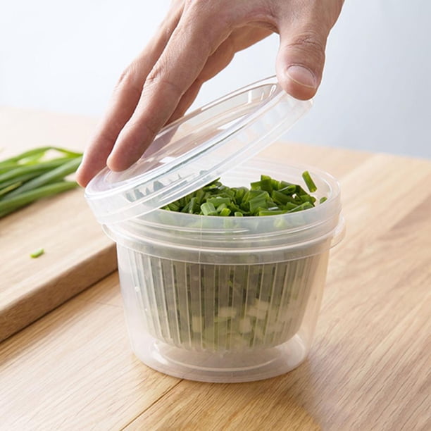 Contenedores Drenaje redondo Sellado Crisper Jengibre Ajo Cebolla Comida Nevera Caja de almacenamiento Caja Ndcxsfigh Nuevos Originales