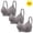 Gray, variant on 3PC Mini-mizer Bras for Women Push-Up Printing Gathered Together Large Size Daily Bra Underwear No Rims