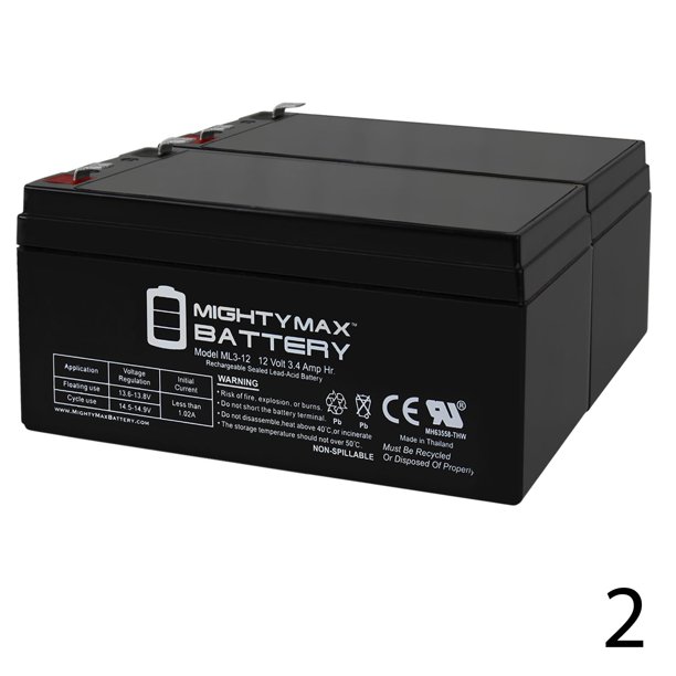 12V 3AH SLA Battery Replaces Bruno Elan SRE3000 Medical Lift 2Pack