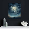 thumbnail image 5 of PIKWEEK Framed Moon Over Ocean Canvas Wall Art Full Moon Painting Canvas Prints Wall for Living Room Bedroom Bathroom Home Decor Ready to Hang,, 5 of 5