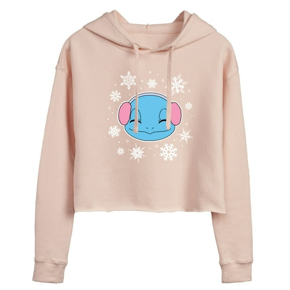Pokémon - Squirtle And Snowflakes - Juniors Cropped Pullover Hoodie