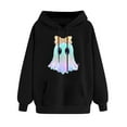 thumbnail image 3 of Halloween Hoodies for Womens Fall Winter Hooded Jacket Loose Casual Fleece Sweatshirts Halloween Cute Ghost Graphic Printed Long Sleeve Sweaters Pullover with Pocket, 3 of 4