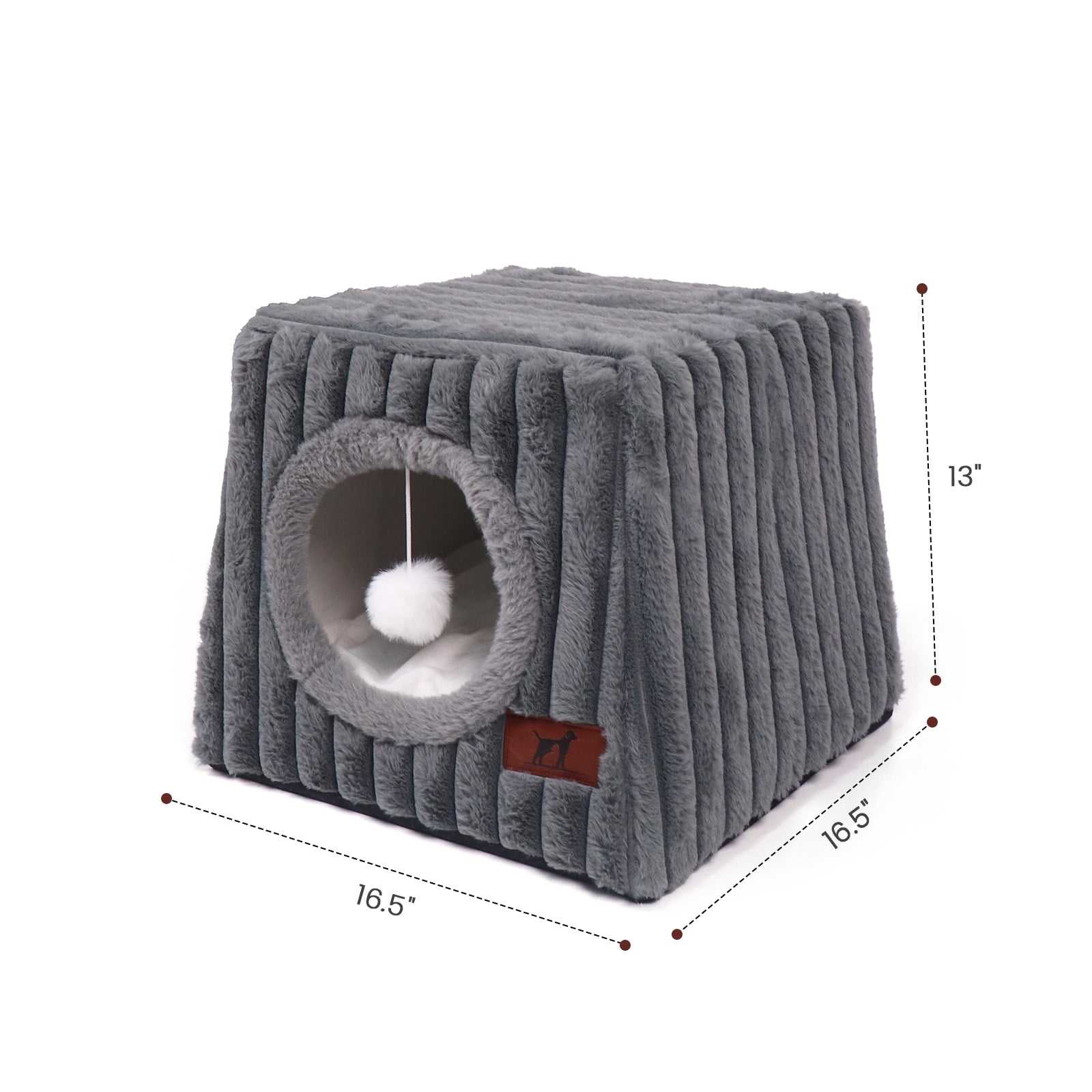 WATANIYA PET Cat Cave Bed, Covered Cozy Cat Tent, Small Pet House for Indoor Cats, Gray