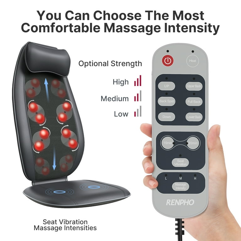 Health Touch Back Massager with Soothing Heat and Vibration H-2076