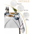 thumbnail image 2 of Navy Blue Tulip Table Cloth, Watercolor Farmhouse Floral Botanical Waterproof Tablecloth for Square Tables, Reusable Washable Fabric Table Cover for Restaurant Kitchen Dining Tables 60"x60", 2 of 6