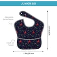 thumbnail image 4 of Hirioo Christmas Deer for Baby Waterproof Pocket Bib Adjustable Closed for Babies Toddlers with Large Pocket 6-24Months, 4 of 8