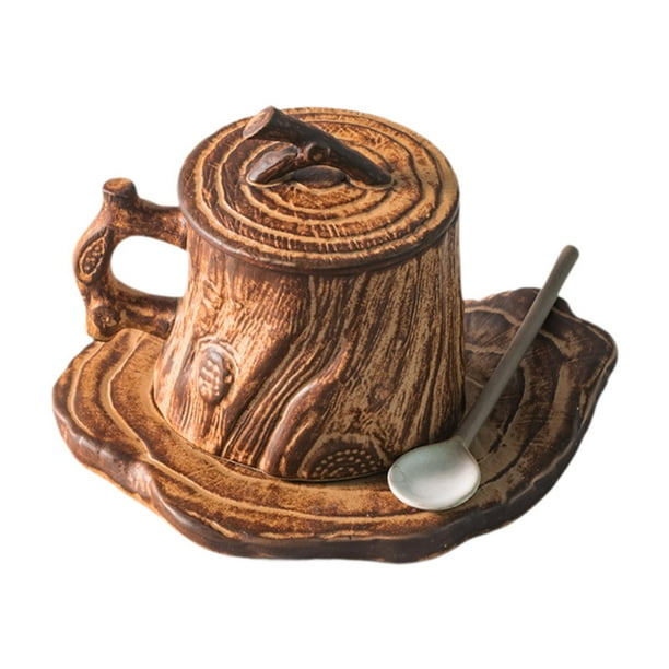 Taza de café taza de café 225 ml de taza bebida para beber retro creatividad única taza de desayuno para té bebida de café bebida de café con cuchara de tapa