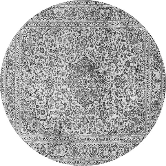 Ahgly Company Indoor Round Medallion Gray Traditional Area Rugs, 5' Round