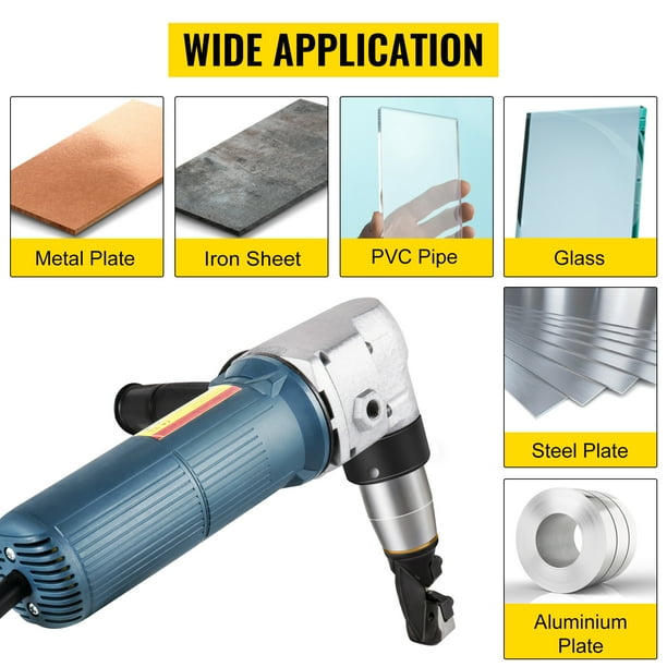 Perceuse électrique, coupe-tôle, ciseaux électriques à double tête,  grignoteuse en métal, grignoteuse en métal pour couper des plaques  métalliques de