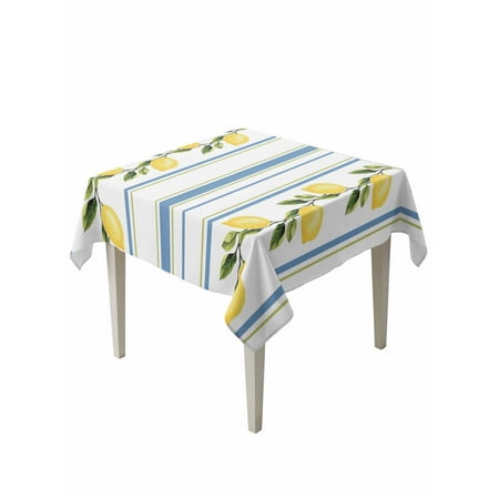 Lemon Striped Table Cloth Yellow Fruit Blue White Geometric Waterproof Tablecloth for Square Tables Reusable Washable Fabric Table Cover for Restaurant Kitchen Dining Tables 60 x60 Lemon Striped Table Cloth Yellow Fruit Blue White Geometric Waterproof Tablecloth for Square Tables Reusable Washable Fabric Table Cover for Restaurant Kitchen Dining Tables 60 x60
