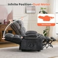 thumbnail image 5 of Dual Motor Large Power Lift Recliner Chair for Elderly, Electric Recliner Lift Chair with Heat and Massage, Cup Holders, Big Lift Recliner with Extended Footrest for Home, Grey, 5 of 7