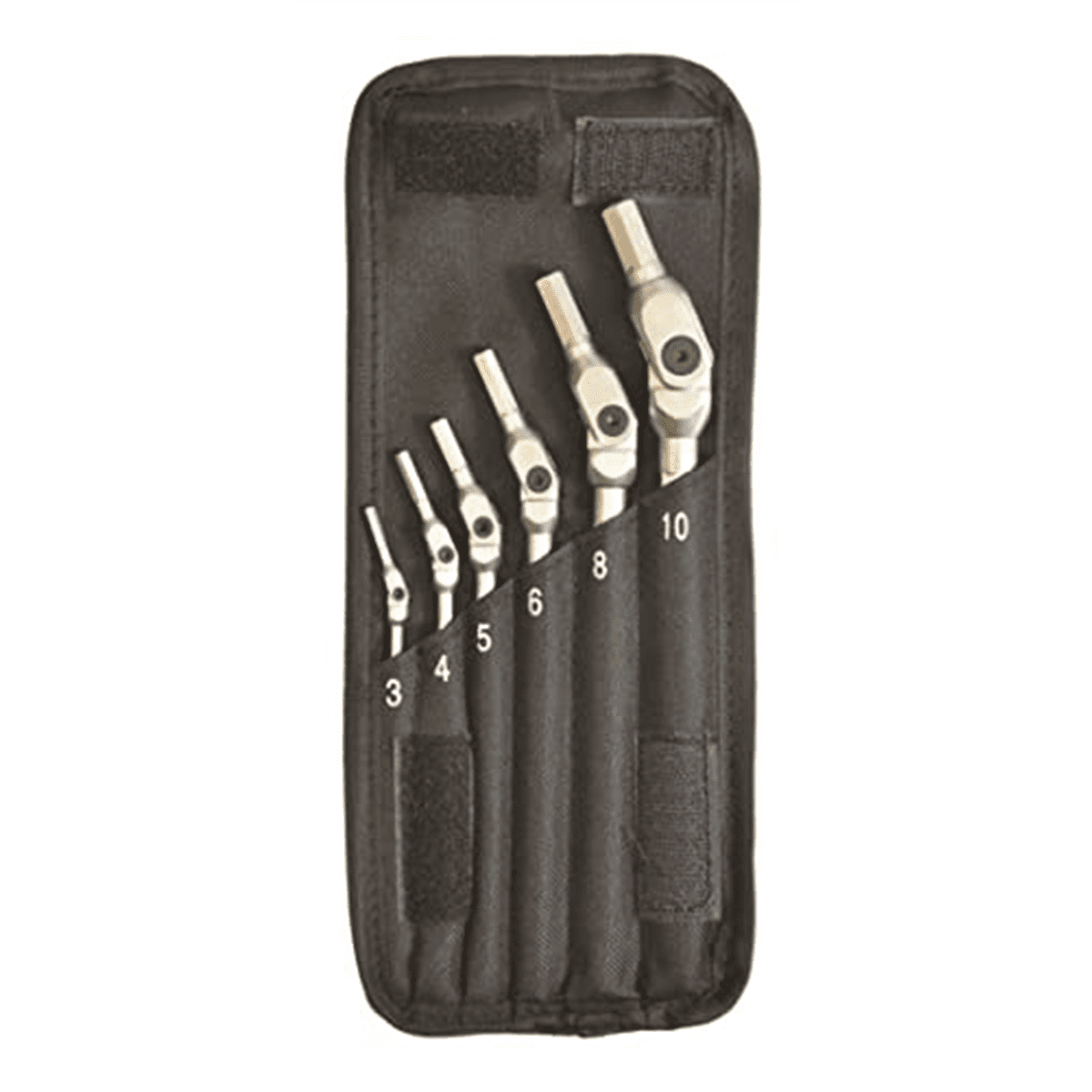 Bondhus 10 6 Piece Chrome Hex Pro Pivot Head Hex Wrench Set - Metric