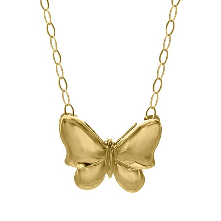 Just Gold Petite Expressions Butterfly Pendant Necklace in 10kt Gold