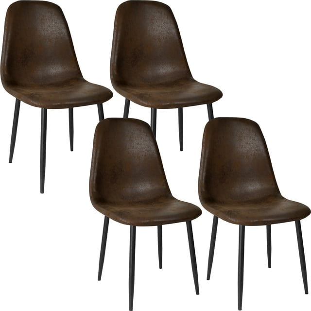 Set Sillas Modernas Juego Comedor Cocina Suede Gamuza Cafe 4 Piezas
