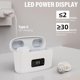 thumbnail image 3 of Audífonos recargables, estuche de carga portátil con pantalla LED de porcentaje, energía de respaldo de 150 horas, par, blanco, 3 of 5