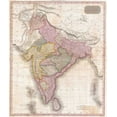 thumbnail image 2 of Pinkerton and Hobart 20x23 White Modern Wood Framed Museum Art Print Titled - Pinkerton Map of India, 1818, 2 of 4