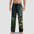 thumbnail image 2 of Mepaouo St Patricks Day Shamrocks Mens Pajama Pants Lounge Soft Sleep Pjs Bottoms Sleepwear(Black,3XL), 2 of 4