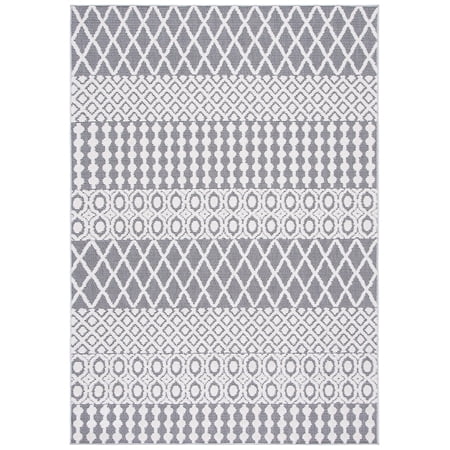 SAFAVIEH Cabana Elouise Ivory/Grey 2 2 X9 Runner Indoor/Outdoor Area Rug Ivory/Grey 5 5 x 7 7