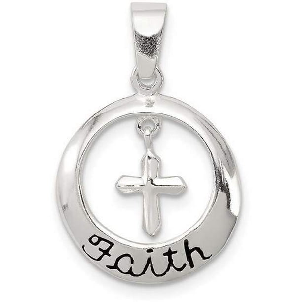 WellnessMarketer Religious Pendants 925 Sterling Silver Faith with