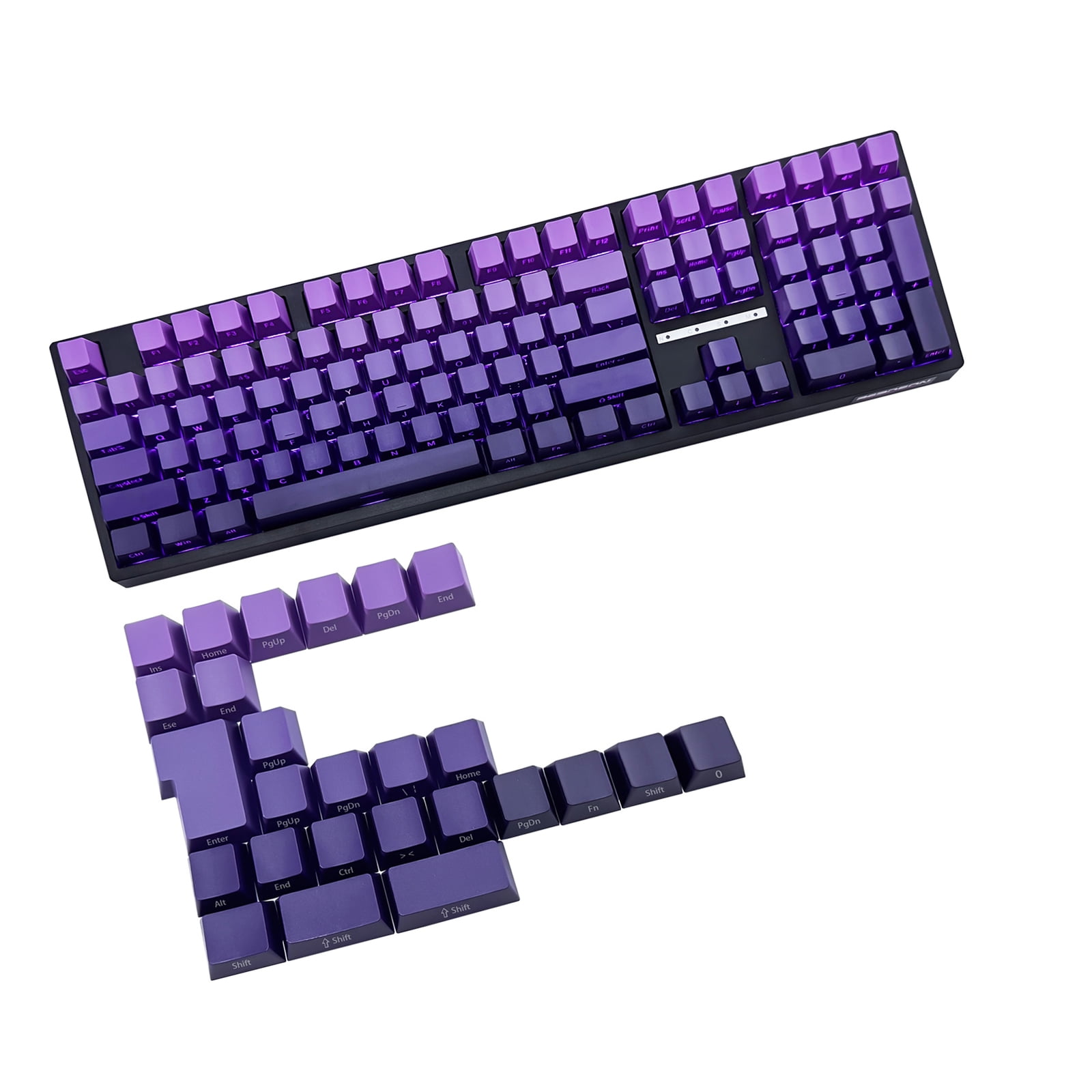 Purplee Gradients Keycaps 134Keys Double Shot Side Print Backlit Keyset, Dye Sublimation, Widely for 60 80 61 64 68 75