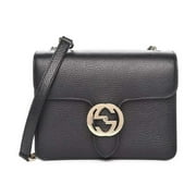 New Gucci Black Icon GG Interlocking Small Crossbody Bag 510304