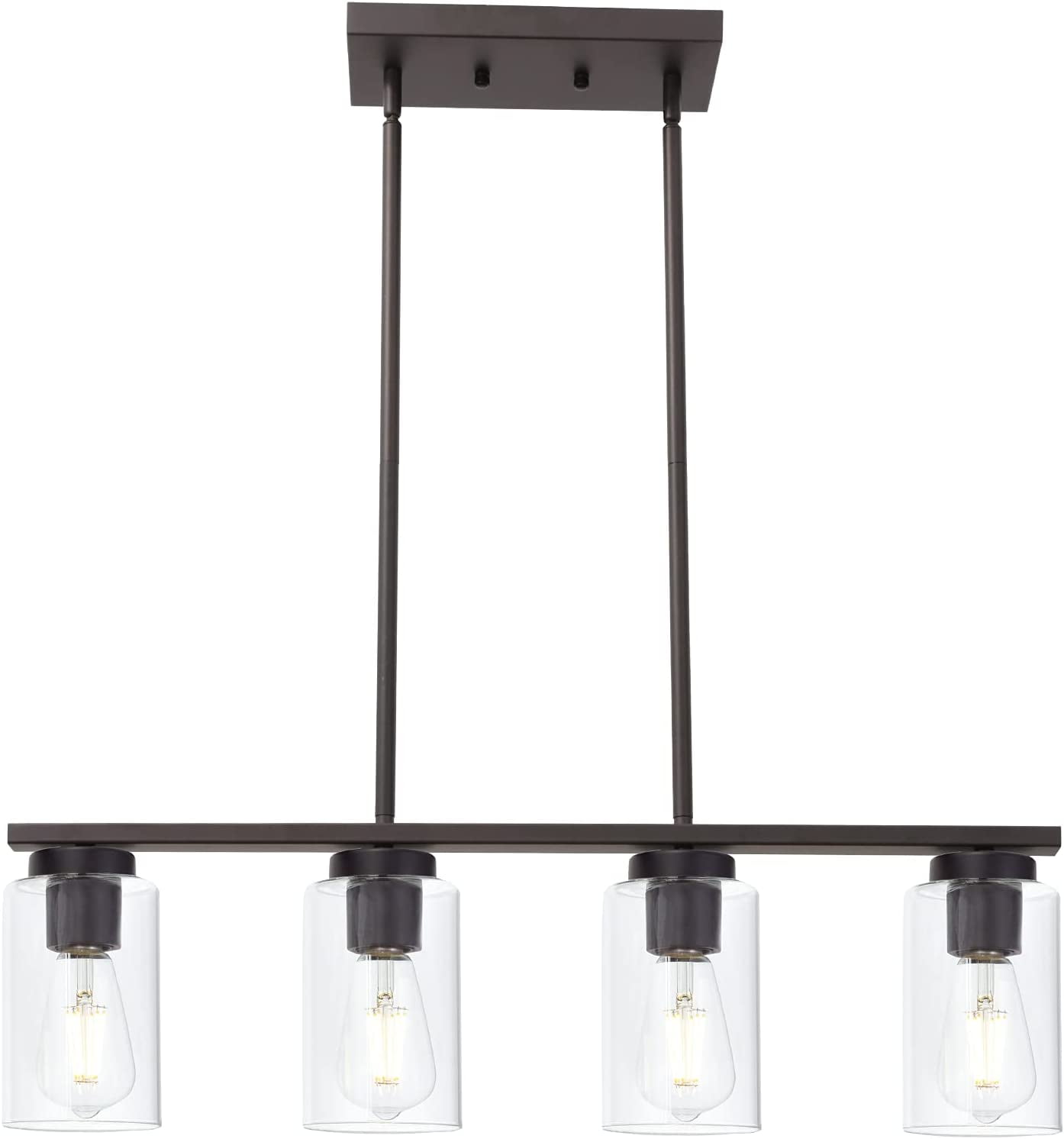 MANXING Farmhouse Dining Room Chandelier 4Lights Kitchen Island Light