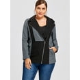 thumbnail image 3 of New Style Side Zip Pockets Panel L Women Woolen Coat Trench Coat, 3 of 3