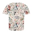 thumbnail image 4 of Womens Summer Tops 2023 Trending Plus Size Short Sleeve Shirts O Neck Tunic Print Summer Tees Summer Blouses For Women 2023, 4 of 5