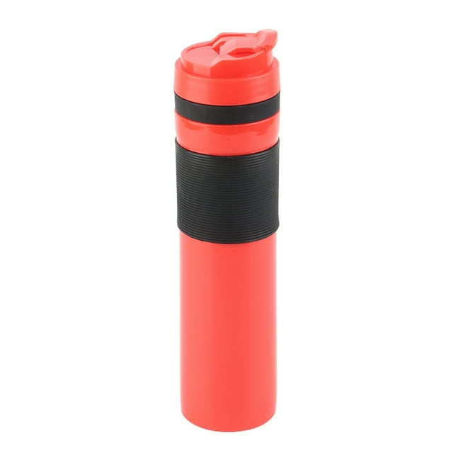 Bouteille de Presse à Café Portable 350ml Cafetière à Thé Tasse d'Eau pour Voyage Rouge