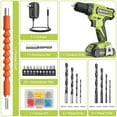 thumbnail image 6 of 20V MAX Cordless Drill Set with Battery & Charger, 280 in-lbs Power Drill Kit, 2-Speed (0-1400 RPM), 21+1 Torque, 3/8" Keyless Chuck, 30pc Drill/Driver Bits, LED Light for Wood/Metal/Concrete(Green), 6 of 9