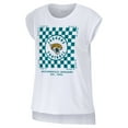 thumbnail image 2 of Women's WEAR by Erin Andrews White Jacksonville Jaguars Checker Muscle Tank Top, 2 of 3