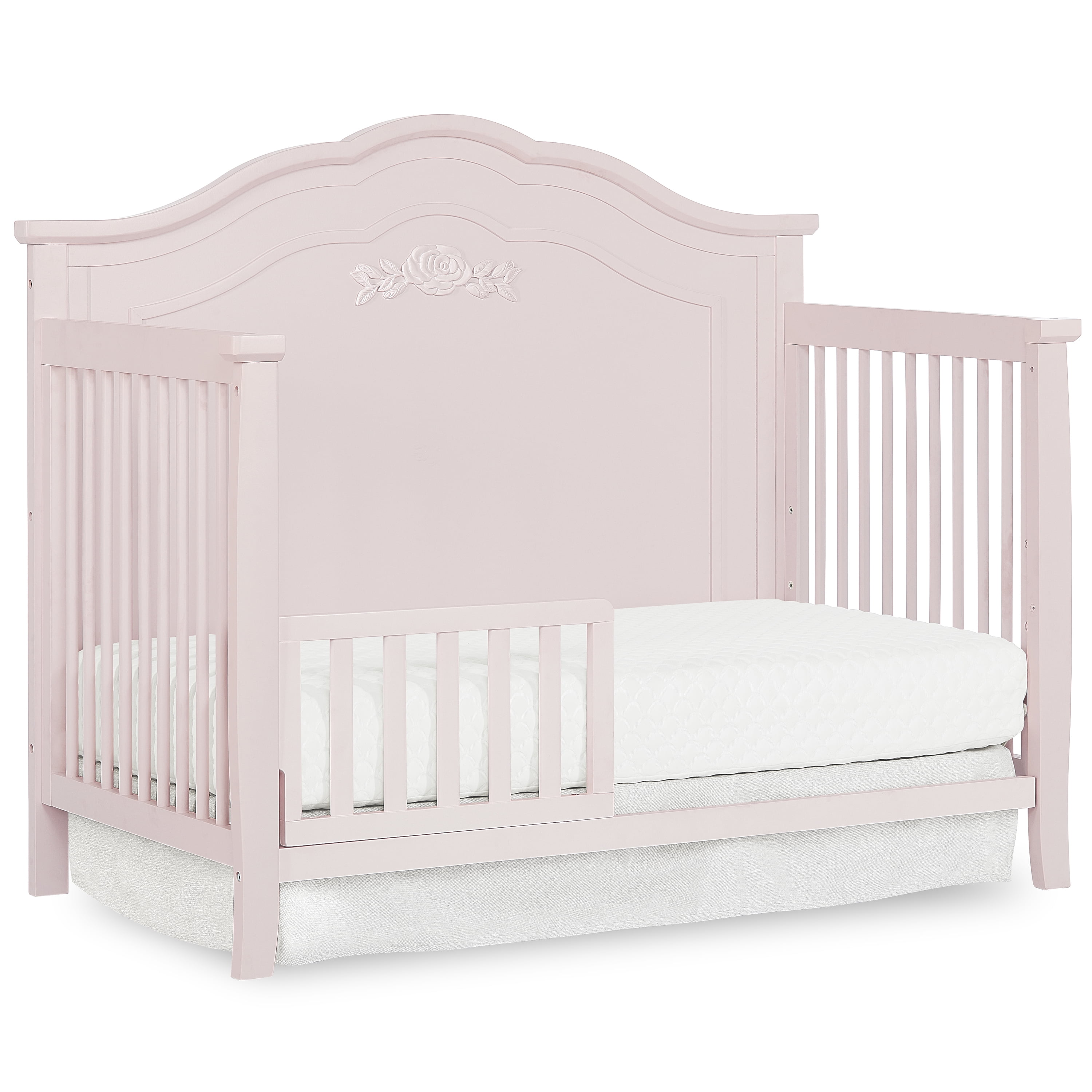 Dream On Me Tiana Convertible Crib Toddler Guard Rail, New Zealand Pinewood, Blush Pink