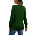 thumbnail image 5 of ZyeKqe Button down Shirts for Women 3/4 Length Sleeve Top Casual V Neck T Shirts Casual Loose Fitting Blouses, 5 of 5