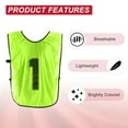 thumbnail image 5 of Uxcell Soccer Training Vest, Team Sports Pinnies Reversible Numbered Jerseys Fluorescent Green 18 in, 5 of 7