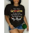 thumbnail image 1 of Women's Grandma T-Shirt - Casual Short Sleeve Top for Spring and Summer, Comfortable and Relaxed FitCamisetas para mujer, lindas camisetas con estampado gráfico, de manga corta, estilo casual, para ve, 1 of 7
