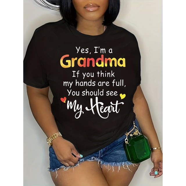 Women's Grandma T-Shirt - Casual Short Sleeve Top for Spring and Summer, Comfortable and Relaxed FitCamisetas para mujer, lindas camisetas con estampado gráfico, de manga corta, estilo casual, para ve