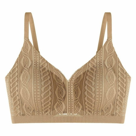 Yuzhih Seamless Bras for Women Wireless Breathable Cut out Bra V Neck Bralettes with Support No Underwire