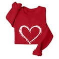 thumbnail image 4 of Valentine Shirts for Women Love Heart Sweater Casual Long Sleeve Crewneck Pullover Sweatshirts Valentines Day Tops S, 4 of 5