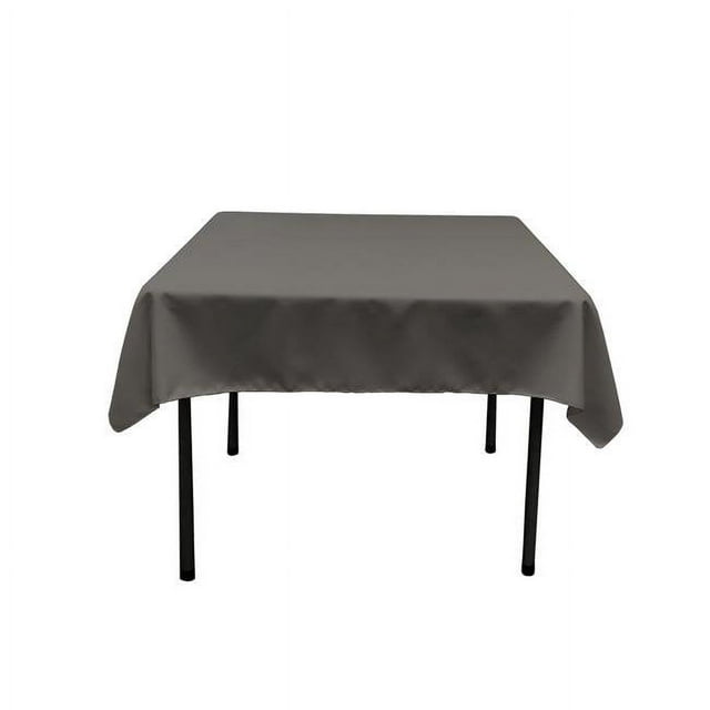 LA Linen TCpop52x52-CharcoalP34 Polyester Poplin Square Tablecloth, Charcoal - 52 x 52 in.