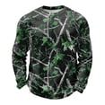 thumbnail image 2 of IAJDKMEK Men's Camouflage Long Sleeve Shirt - Waffle Knit Crew Neck, Camo Print Shirt for Men, Durable Everyday Shirts for Outdoor and Work,Dark Green L, 2 of 6