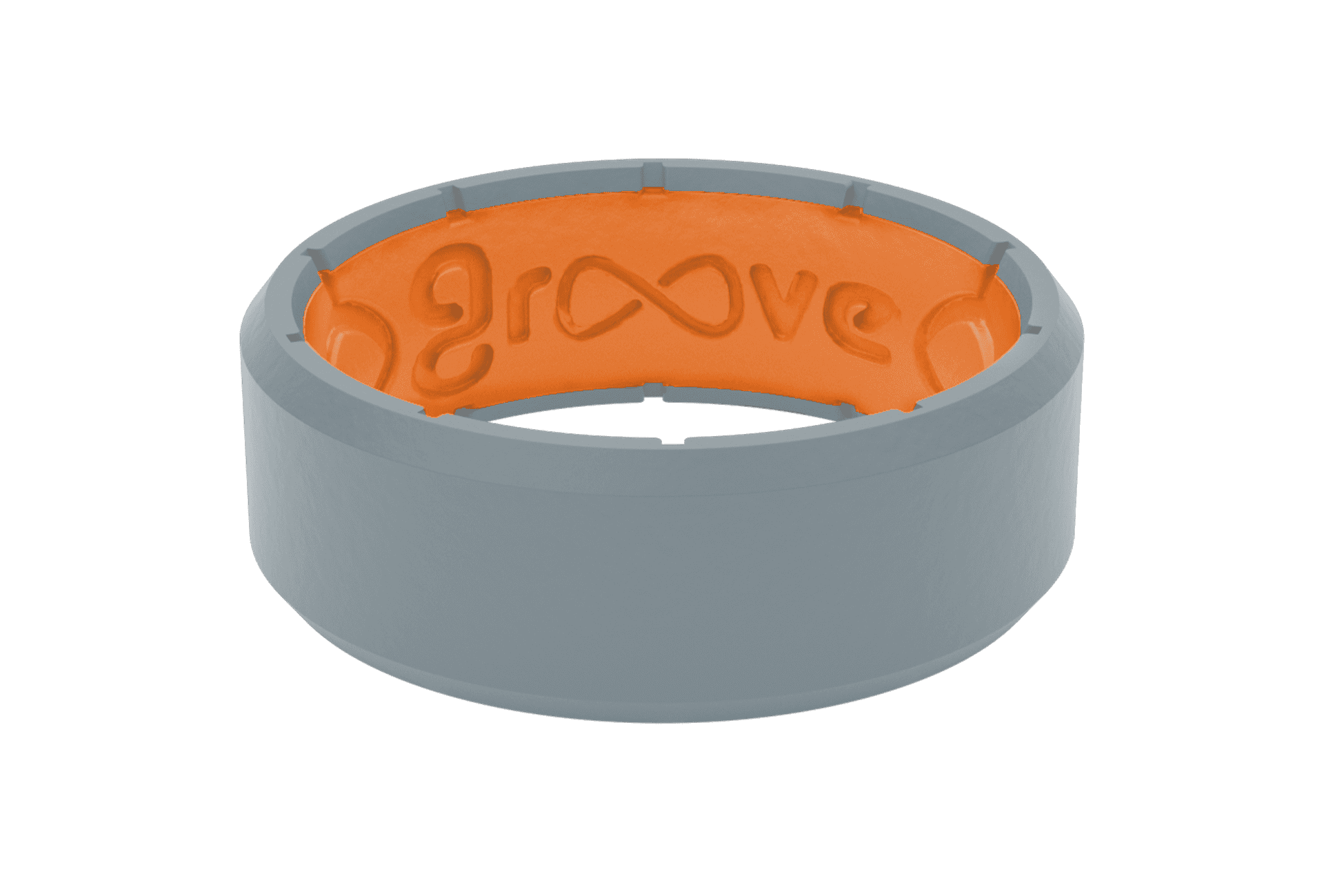 Groove Life Edge Storm Grey Silicone Ring by Groove Life - Breathable Rubber Wedding Rings for Men, Lifetime Coverage, Unique Design, Comfort Fit Ring - Size 9