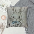 thumbnail image 2 of Qinduosi Rabbit Pillow Case Cute Animal in Black White Stripes Word Easter Throw Pillow Cover Decorative Square Cushion Canvas Home White, 2 of 5