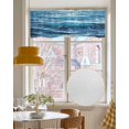 thumbnail image 4 of Blue Beach Coastal Kitchen Valances for Windows Farmhouse Linen Window Valance Curtain for Living Room Window Treatment Watercolor Nautical Abstract Art Valance Rod Pocket Topper Drape, 42 x 18 Inch, 4 of 6