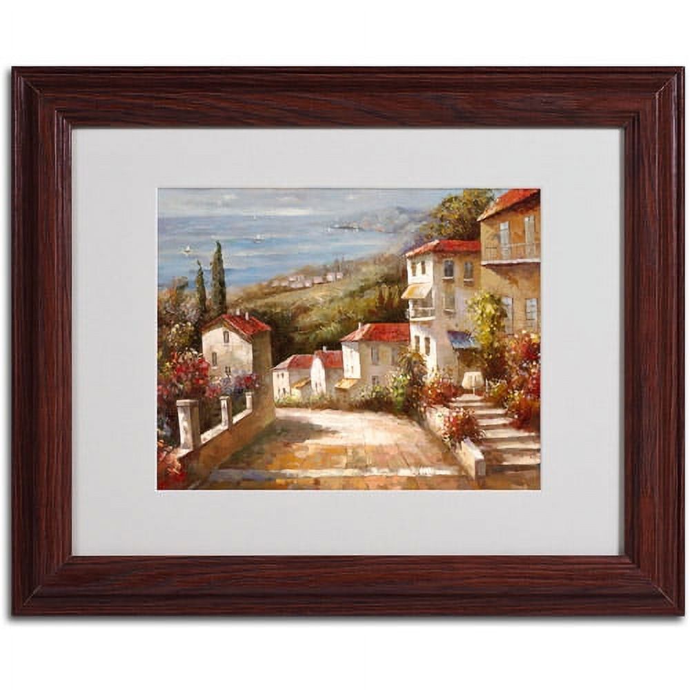 Matted art under acrylic in a wood framed