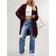 thumbnail image 4 of Cárdigan de Mujer, Estilo Oversize, Abierto por Delante Rojo Vino L, 4 of 10