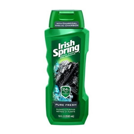 Irish Spring Body Wash With Charcoal Pure Fresh, 18 oz, 3 Pack
