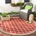 thumbnail image 2 of SAFAVIEH Indoor Outdoor BHS121Q Beach House Red / Creme Rug, 2 of 10