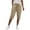 AB549 Khaki2, variant on Women Knee-Length Pants Solid Color Elastic Waist Straight Leg Trousers Women Comfort Fit Casual Summer Beach Pants Navy Size M